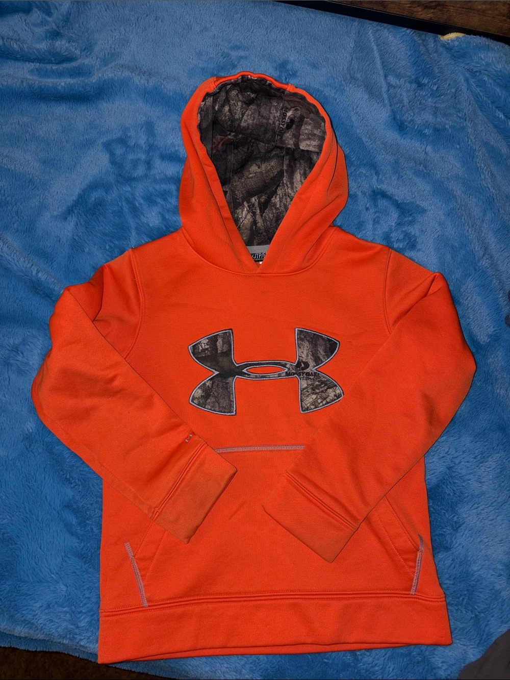 Under Armour Orange Kids' Hoodie with Camo Logo